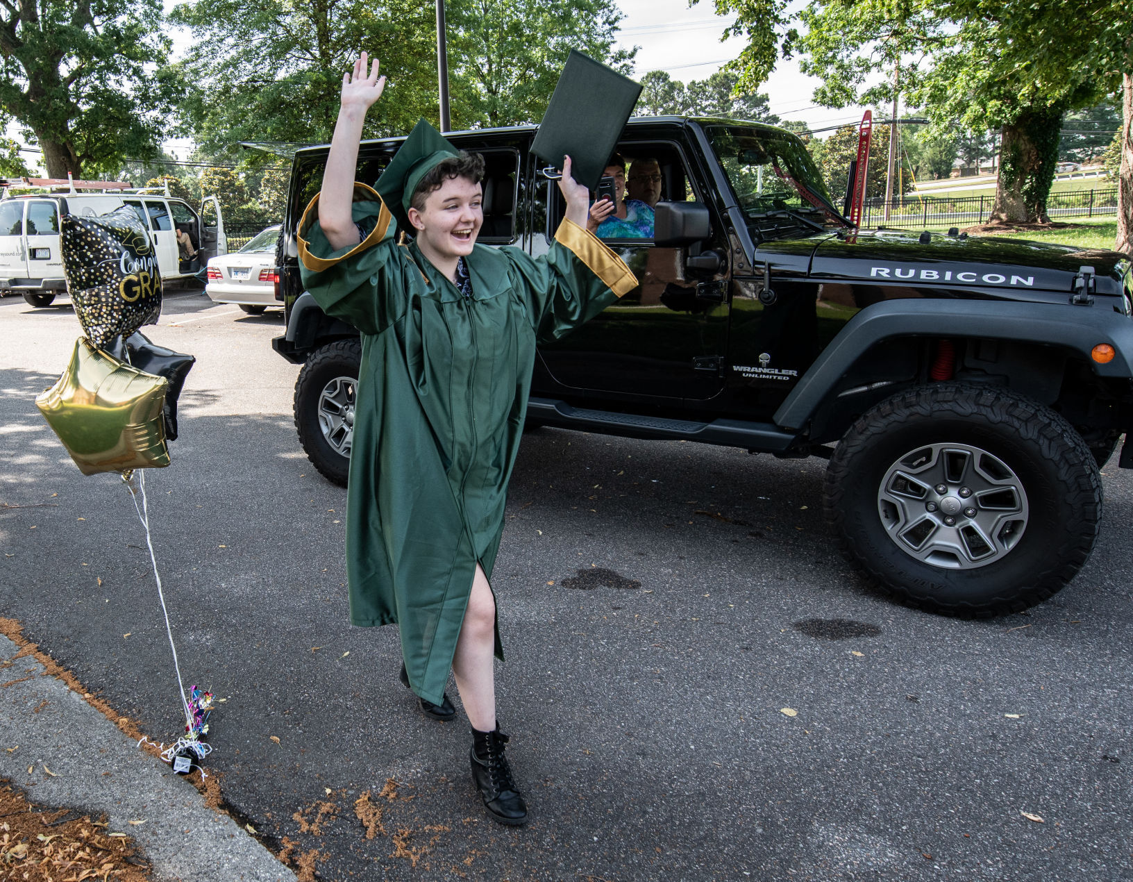 Drive-thru graduation at Penn-Griffin School of the Arts